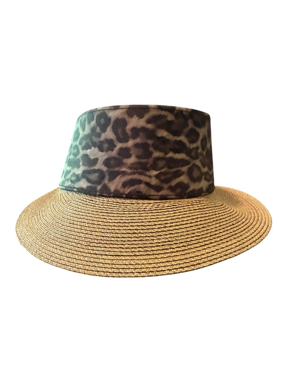 Eric Javits Champ II Squishee Straw Visor Leopard Jaguar Print UPF 50+ OS - Picture 3 of 7
